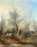 Fine Vintage Mid C20th Oil on Canvas Board - Pointer in a woodland Landscape - Eugene Kingman 1909-1975 SOLD