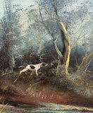 Fine Vintage Mid C20th Oil on Canvas Board - Pointer in a woodland Landscape - Eugene Kingman 1909-1975 SOLD