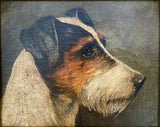 Fine Edwardian English School Oil on Canvas Portrait of a Fox Terrier SOLD