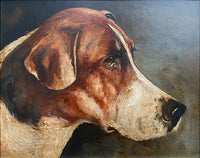 Fine Late C19th Victorian Oil on Panel Portrait of a Foxhound SOLD