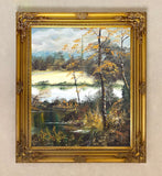 Excellent Large Mid C20th Oil on Canvas - Extensive River Landscape - Dave Aldus SOLD