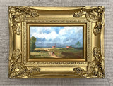 Beautiful Vintage C20th Miniature Oil on Board Impressionist Landscape - John Rohda SOLD