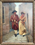 Exquisite C19th Victorian English Oil on Canvas - The Courting Couple SOLD