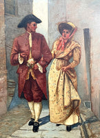 Exquisite C19th Victorian English Oil on Canvas - The Courting Couple SOLD