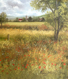 Fine Vintage Oil on Canvas Board Extensive Rural Landscape Scene by David Price SOLD