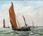 Excellent Vintage C20th Oil on Canvas by David Weston - Shipping off the Coast SOLD