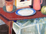 Excellent Vintage Impressionist C20th Oil on Canvas - The Breakfast Table - K.Miller SOLD