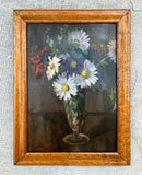 Exquisite Edwardian Oil on Panel Study of Flowers in a Vase