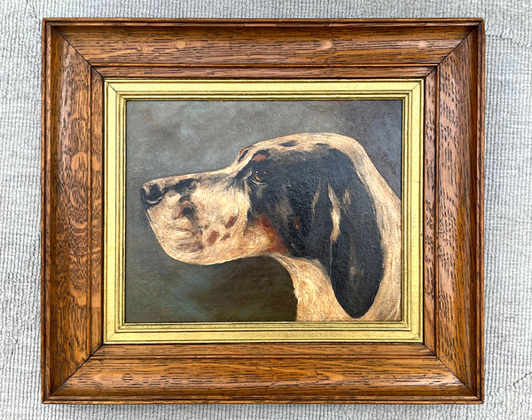 Fine Edwardian Oil on Panel Portrait of an English Pointer SOLD