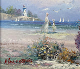 Fine Mid C20th French Impressionist Oil on Canvas - Ladies at the Beach - Marie Charlot SOLD