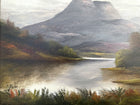 Delightful Edwardian Oil on Wood panel - Cottage by a Loch by Hal Burton