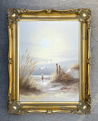 Delightful Vintage Mid C20th Oil on Canvas - Boy on a Beach SOLD
