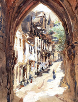 Superb Mid C19th Victorian Orientalist Watercolour - Arabic Street Scene SOLD