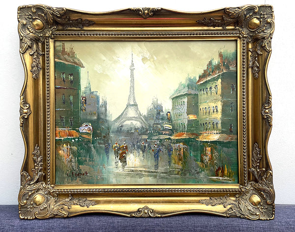 Fine Vintage Impressionist Oil on Canvas of a Parisian Boulevard by Caroline Burnett SOLD