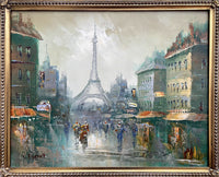 Fine Vintage Impressionist Oil on Canvas of a Parisian Boulevard by Caroline Burnett SOLD