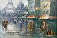 Fine Vintage Impressionist Oil on Canvas of a Parisian Boulevard by Caroline Burnett SOLD