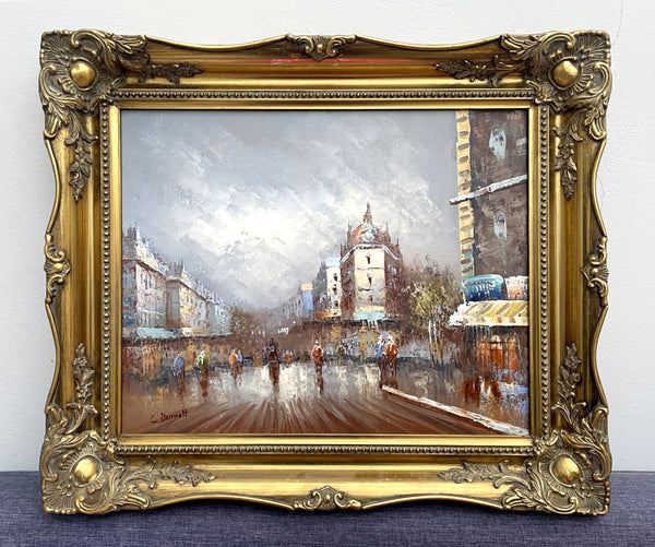 Excellent Vintage Impressionist Oil on Canvas of a Parisian Boulevard by Caroline Burnett SOLD