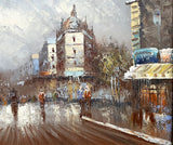 Excellent Vintage Impressionist Oil on Canvas of a Parisian Boulevard by Caroline Burnett SOLD