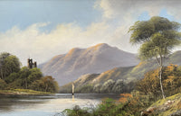 Excellent C19th Victorian English School Oil on Board - Highland Loch Scene - G.Cole SOLD