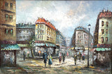 Stunning Large Vintage Mid C20th French Impressionist Oil on Canvas - Extensive Parisian Street Scene SOLD