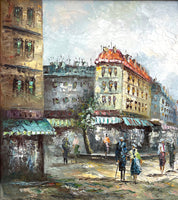 Stunning Large Vintage Mid C20th French Impressionist Oil on Canvas - Extensive Parisian Street Scene SOLD