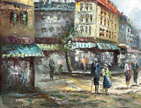 Stunning Large Vintage Mid C20th French Impressionist Oil on Canvas - Extensive Parisian Street Scene SOLD