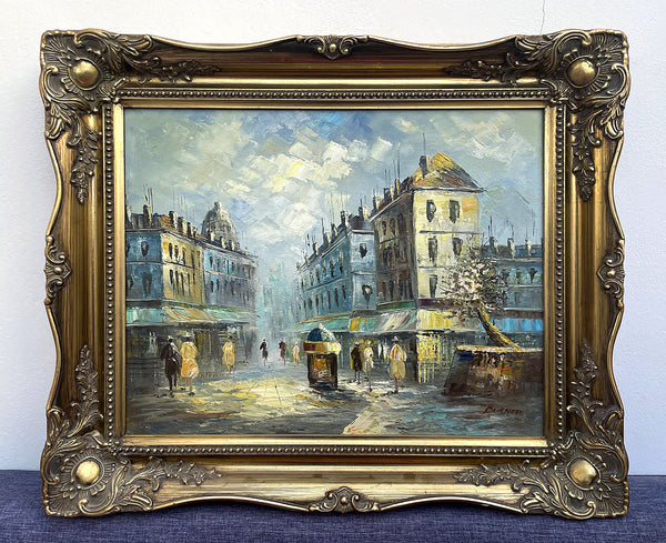 Stunning Vintage Impressionist Oil on Canvas of a Parisian Boulevard by Caroline Burnett SOLD