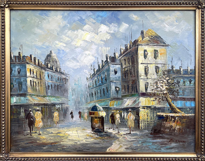 Stunning Vintage Impressionist Oil on Canvas of a Parisian Boulevard by Caroline Burnett SOLD