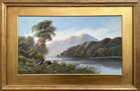 Fine C19th Victorian English School Oil on Board - Highland Loch Scene - G.Cole SOLD