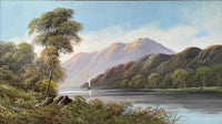 Fine C19th Victorian English School Oil on Board - Highland Loch Scene - G.Cole SOLD