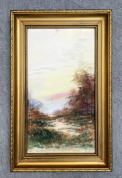 Exquisite Early C20th Edwardian English School Oil on Board - Woodland Landscape SOLD