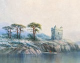 An Exquisite Early C20th Watercolour - A Ruin by a Loch - William John Baker 1913 SOLD