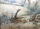 Exquisite C19th Victorian Watercolour - Wintry Landscape with a Windmill dated 1877 SOLD