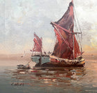 A Fine Vintage Mid C20th Impressionist Oil on Canvas - Shipping off the Coast SOLD