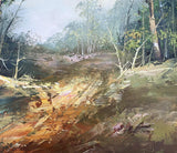 Fine Mid C20th Vintage English School Oil on Canvas - Pheasants in Flight over Woodland SOLD