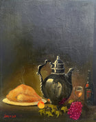 Fine Mid C20th English School Oil on Board - Festive Fayre on a Table SOLD