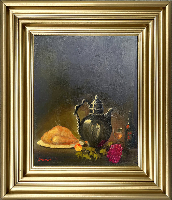 Fine Mid C20th English School Oil on Board - Festive Fayre on a Table SOLD