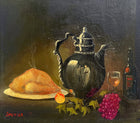 Fine Mid C20th English School Oil on Board - Festive Fayre on a Table SOLD