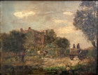 Fine Early C19th Victorian Oil on Canvas - Horse & Cart by a Rural Cottage SOLD