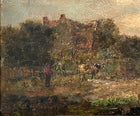 Fine Early C19th Victorian Oil on Canvas - Horse & Cart by a Rural Cottage SOLD