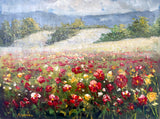 Fine Vintage C20th French Impressionist School Oil on Canvas - "Field of Flowers" SOLD