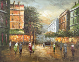 Exquisite Vintage Impressionist Oil on Canvas of a Parisian Boulevard by Caroline Burnett