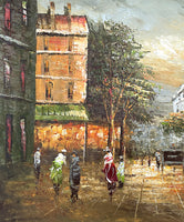 Exquisite Vintage Impressionist Oil on Canvas of a Parisian Boulevard by Caroline Burnett