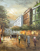 Exquisite Vintage Impressionist Oil on Canvas of a Parisian Boulevard by Caroline Burnett SOLD