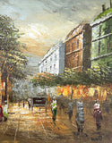 Exquisite Vintage Impressionist Oil on Canvas of a Parisian Boulevard by Caroline Burnett