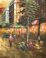 Fine Vintage Impressionist Oil on Canvas of a Parisian Street Scene by Caroline Burnett