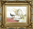 Exquisite Early C20th Surrealist Watercolour - Sleeping Lady & Peacock SOLD