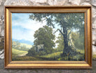 Superb C20th Vintage Oil on Canvas Board - Rural Landscape with a Haycart - Robert Ixer