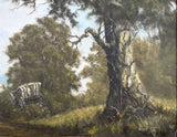 Superb C20th Vintage Oil on Canvas Board - Rural Landscape with a Haycart - Robert Ixer