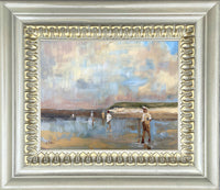 Beautiful Vintage Mid C20th French Impressionist Oil on Board - La Plage SOLD